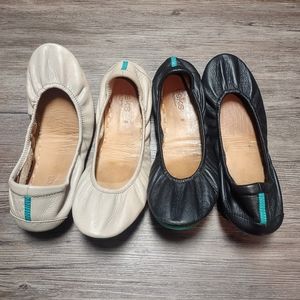 Tieks Feather Grey & Matte Black Ballerina Flats Bundle Women's Size 9